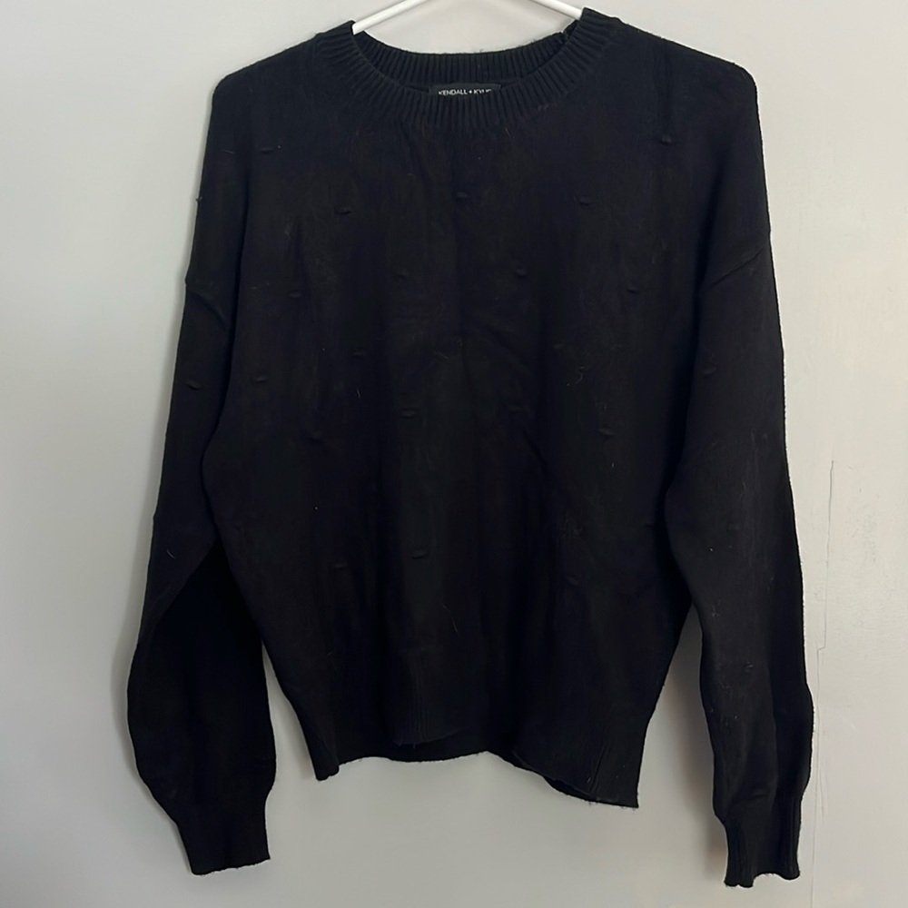 Black soft crew neck sweater